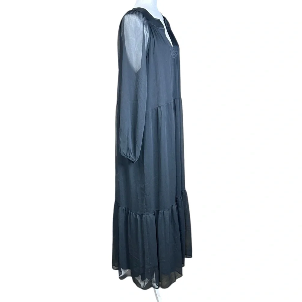 Soft Surroundings Olga Tiered Maxi Dress XL Whimisgoth Dark Romantic Boho - Picture 3 of 14